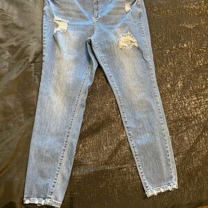 Wax Jean Light Blue Distressed Skinny Jeans